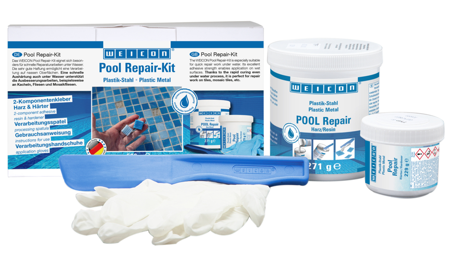 WEICON Kit de réparation pour piscines | Réparations rapides, même sous l'eau